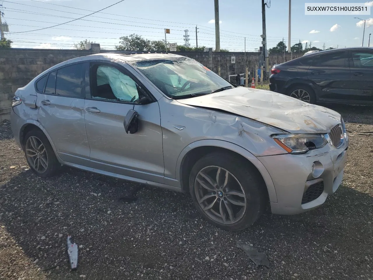 2017 BMW X4 xDrivem40I VIN: 5UXXW7C51H0U25511 Lot: 77492894