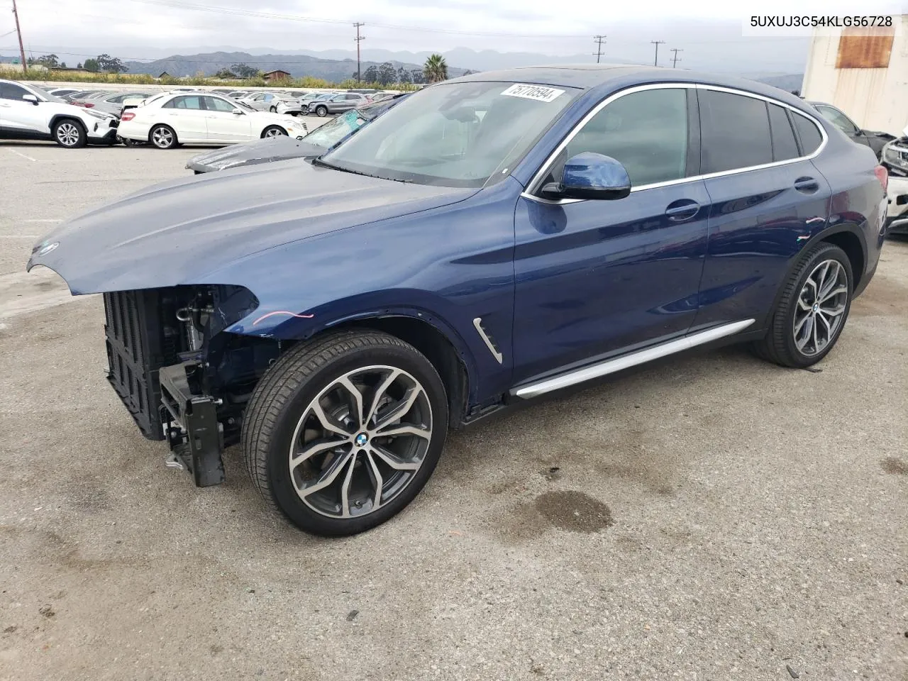 2019 BMW X4 xDrive30I VIN: 5UXUJ3C54KLG56728 Lot: 75770594