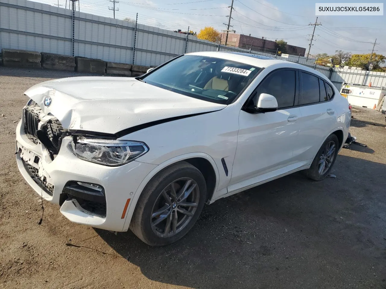 2019 BMW X4 xDrive30I VIN: 5UXUJ3C5XKLG54286 Lot: 77333284