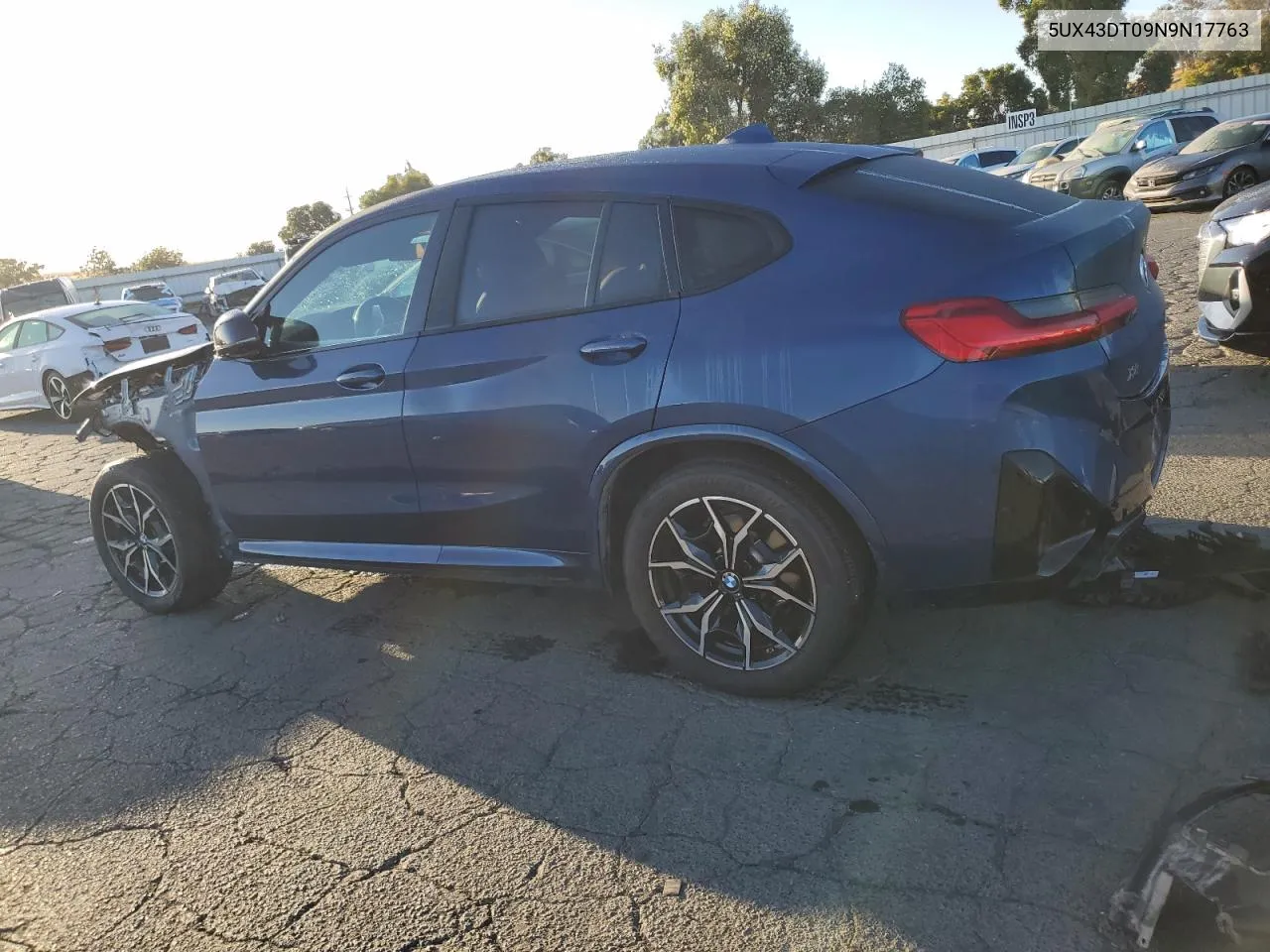 2022 BMW X4 M40I VIN: 5UX43DT09N9N17763 Lot: 73365974