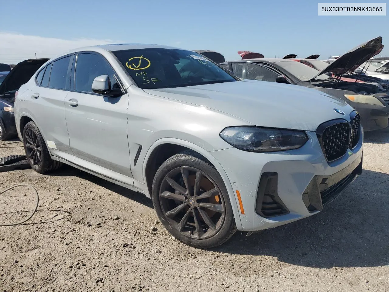 2022 BMW X4 xDrive30I VIN: 5UX33DT03N9K43665 Lot: 74543964