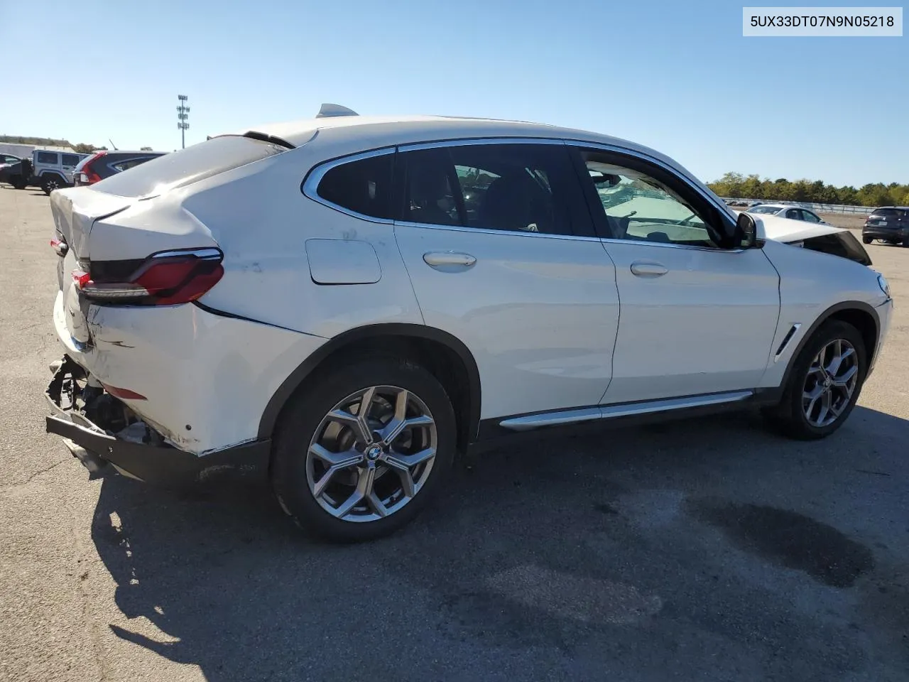 2022 BMW X4 xDrive30I VIN: 5UX33DT07N9N05218 Lot: 74737104