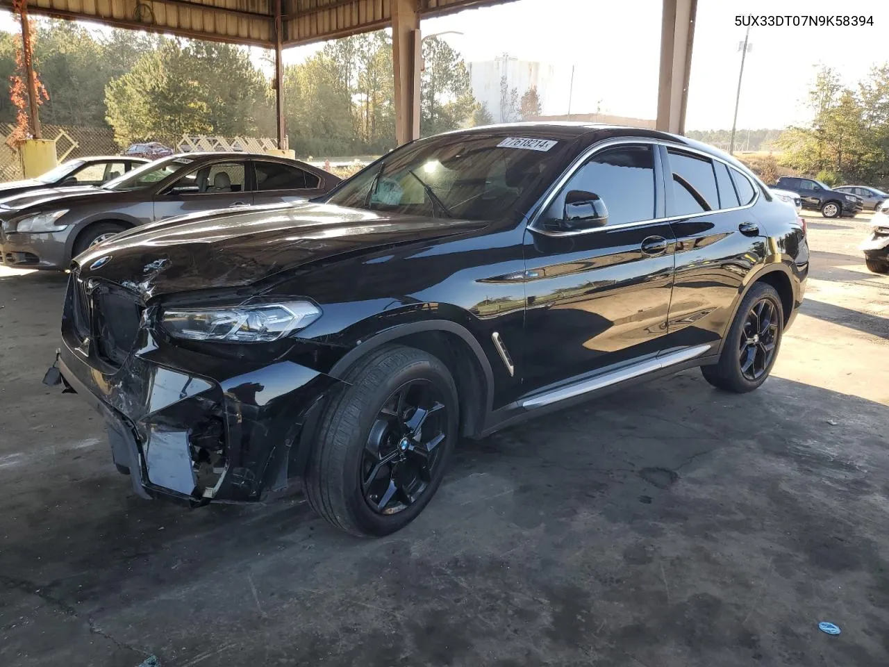 2022 BMW X4 xDrive30I VIN: 5UX33DT07N9K58394 Lot: 77618214