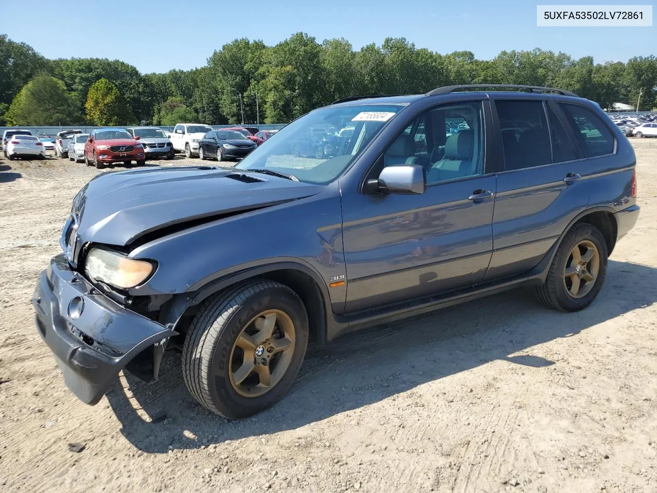 2002 BMW X5 3.0I VIN: 5UXFA53502LV72861 Lot: 72165804