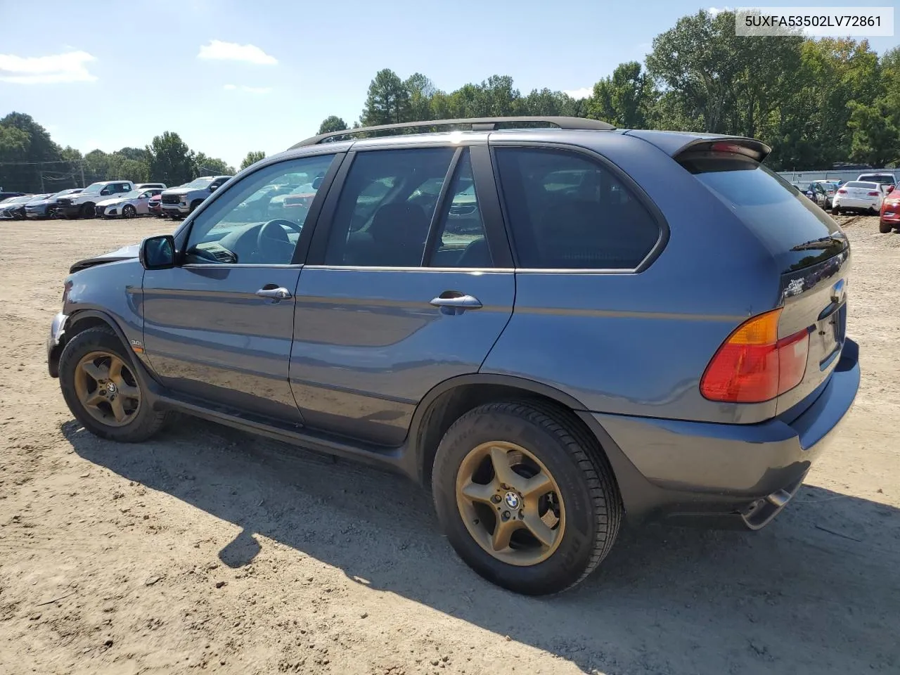 2002 BMW X5 3.0I VIN: 5UXFA53502LV72861 Lot: 72165804