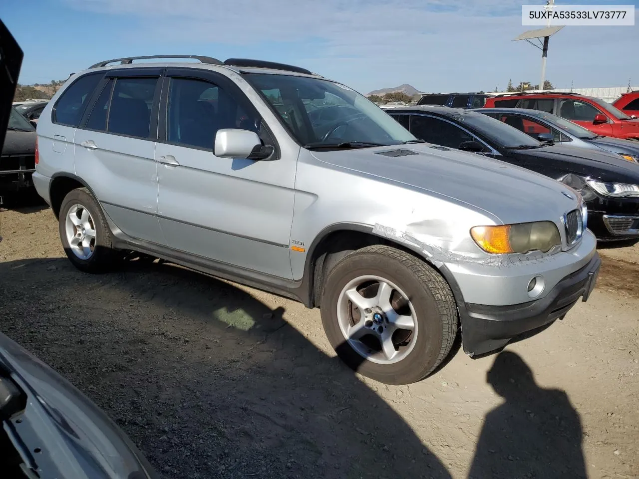 2003 BMW X5 3.0I VIN: 5UXFA53533LV73777 Lot: 78549744