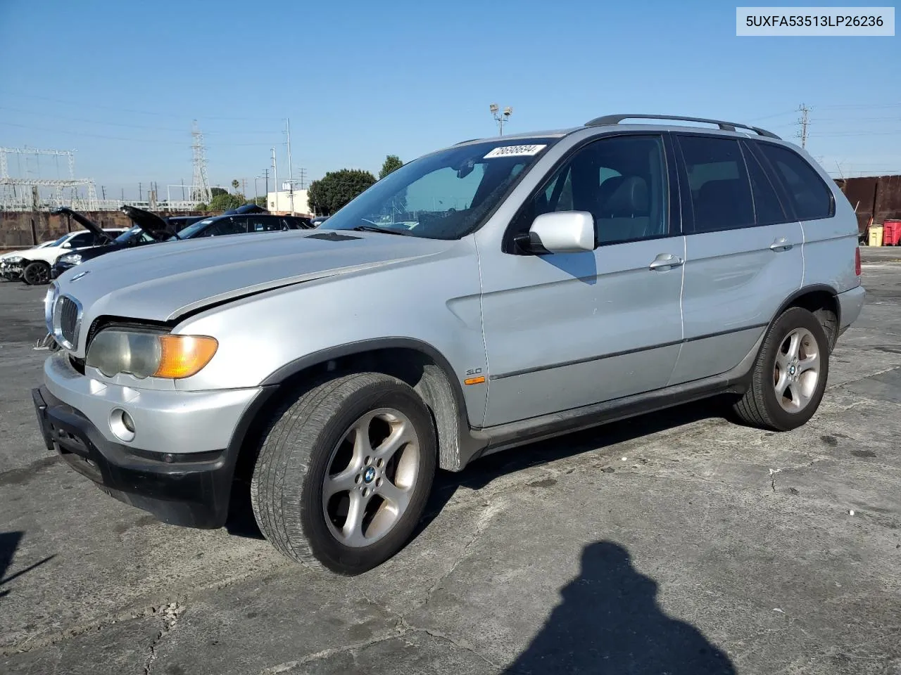 2003 BMW X5 3.0I VIN: 5UXFA53513LP26236 Lot: 78698694