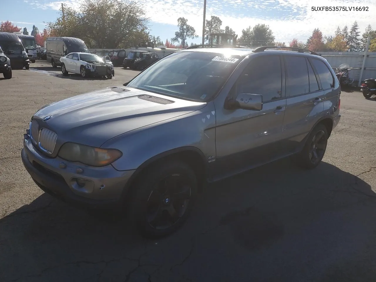 2005 BMW X5 4.4I VIN: 5UXFB53575LV16692 Lot: 77866544