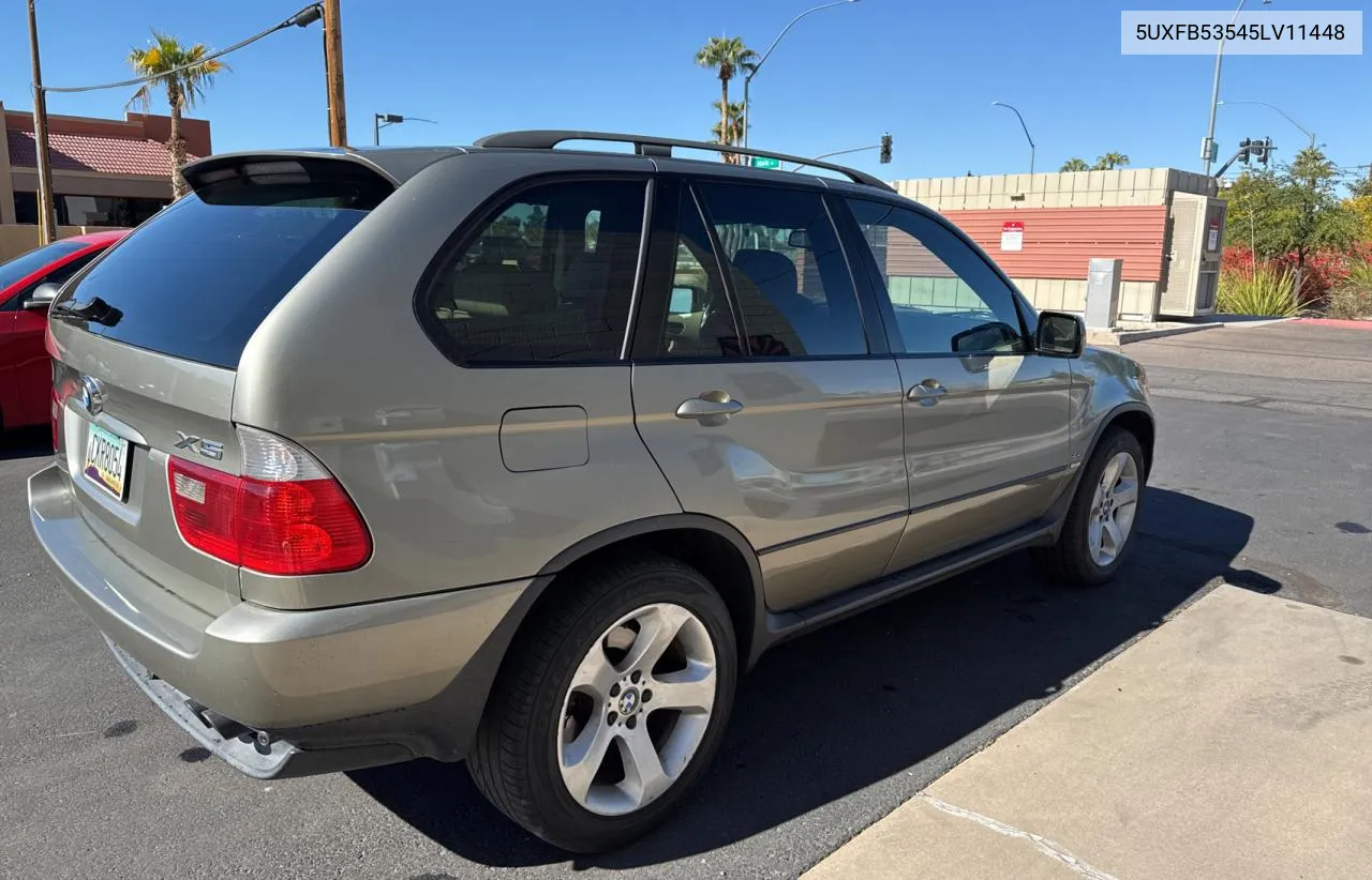 2005 BMW X5 4.4I VIN: 5UXFB53545LV11448 Lot: 80534474