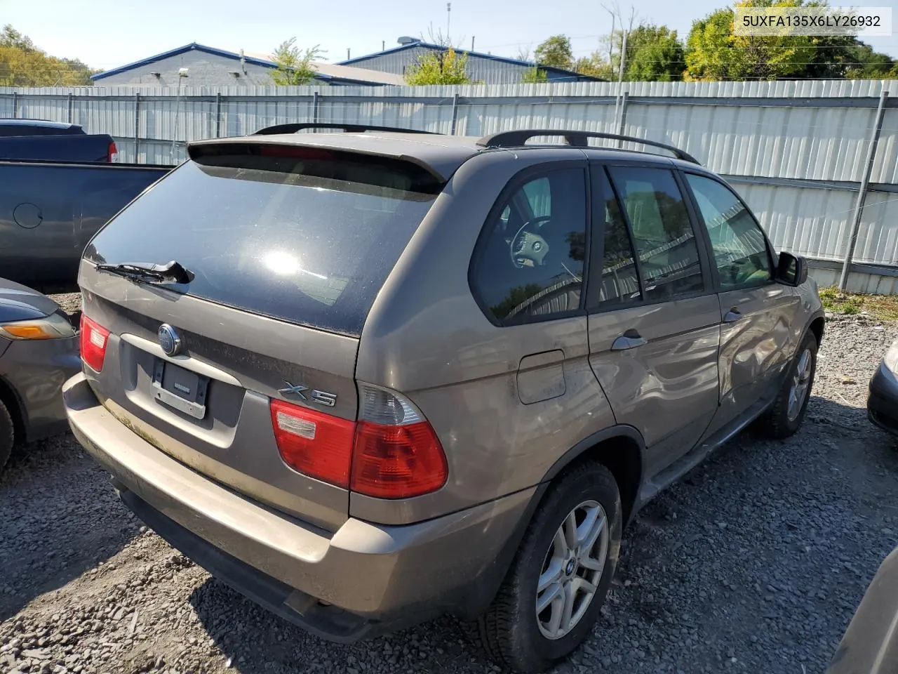 2006 BMW X5 3.0I VIN: 5UXFA135X6LY26932 Lot: 71243234