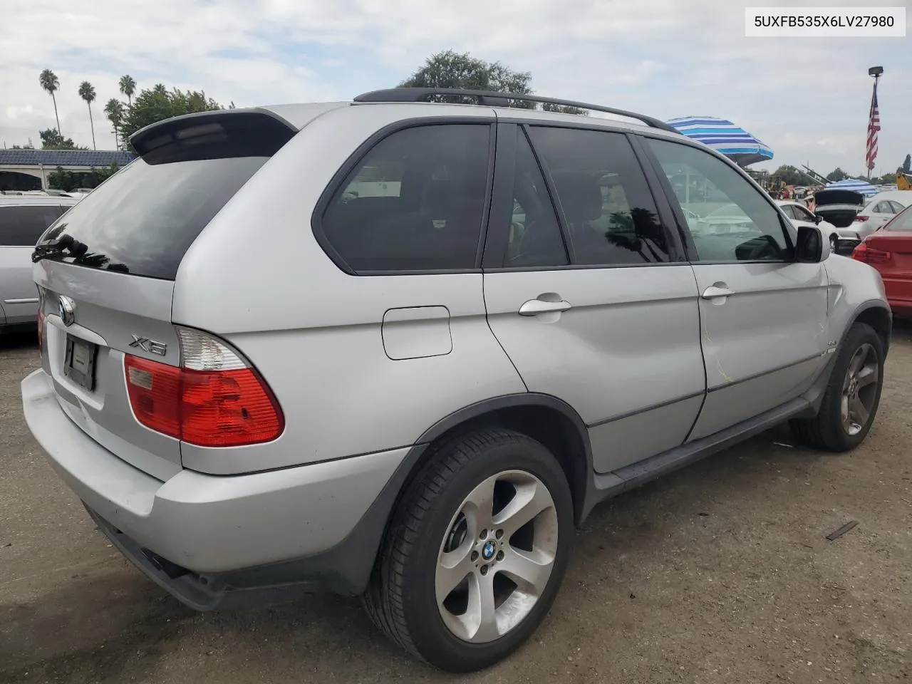 2006 BMW X5 4.4I VIN: 5UXFB535X6LV27980 Lot: 72428424