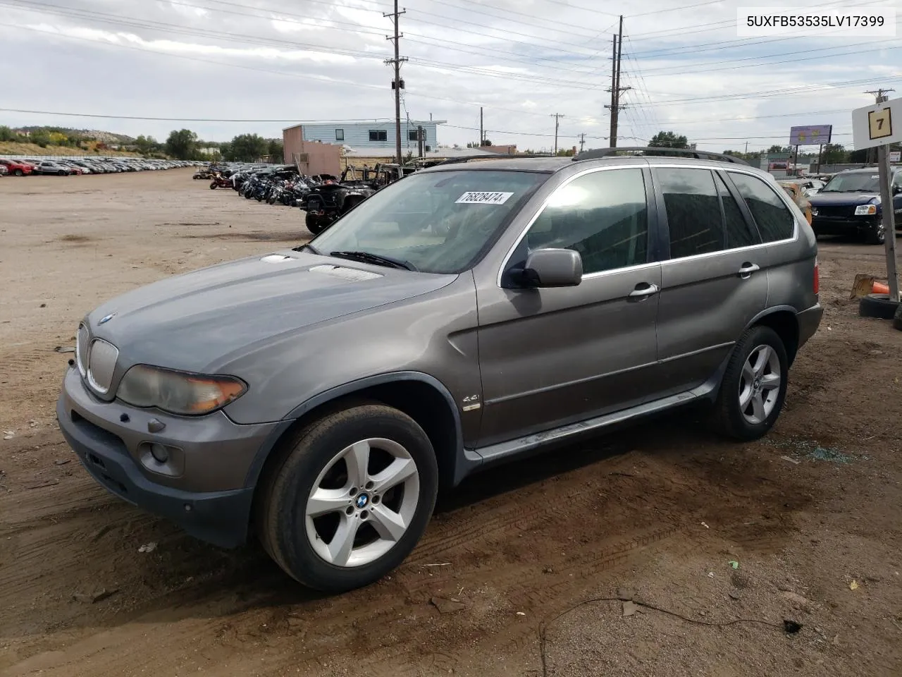 2006 BMW X5 4.4I VIN: 5UXFB53535LV17399 Lot: 76828474