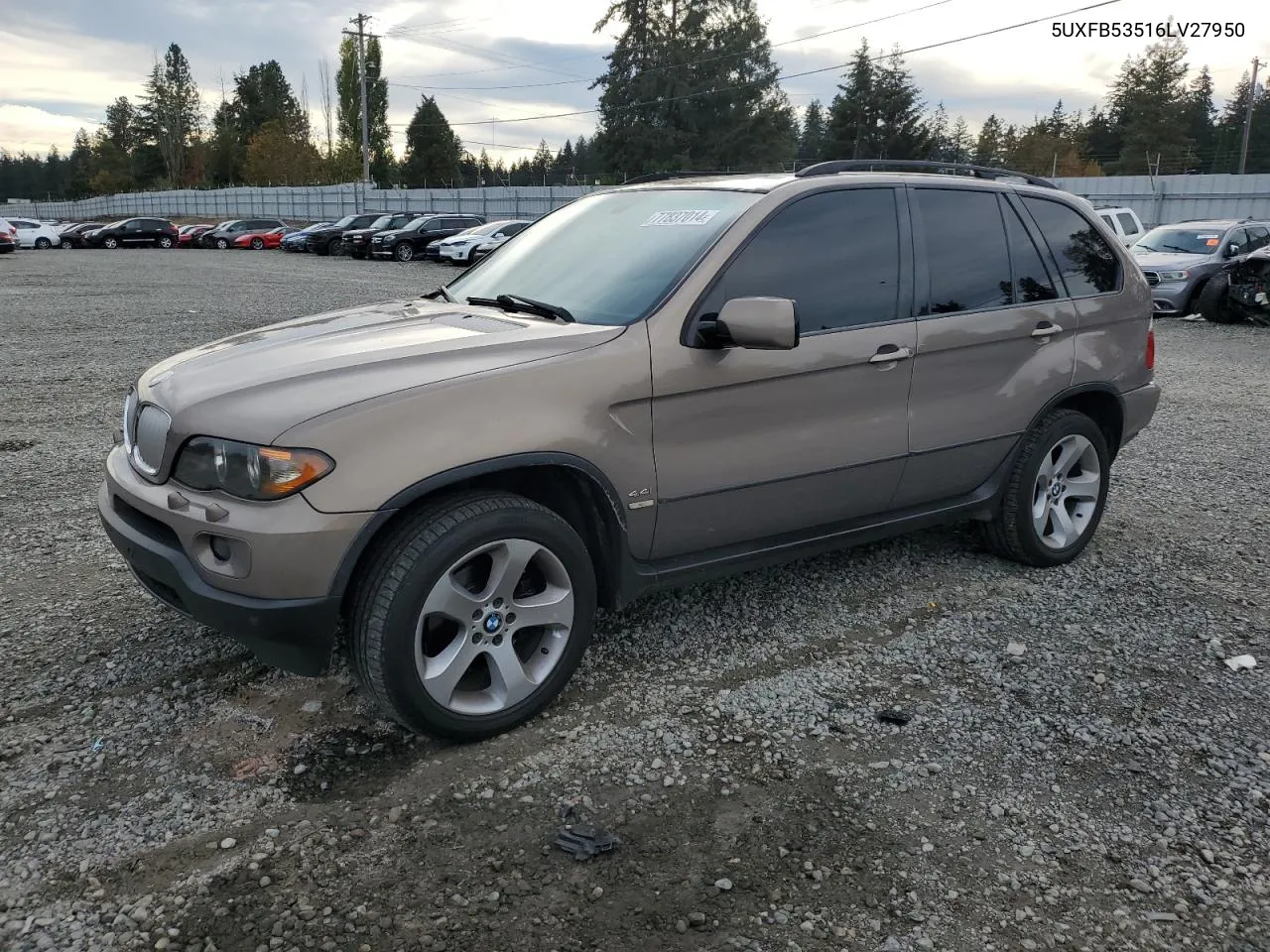 2006 BMW X5 4.4I VIN: 5UXFB53516LV27950 Lot: 77837014