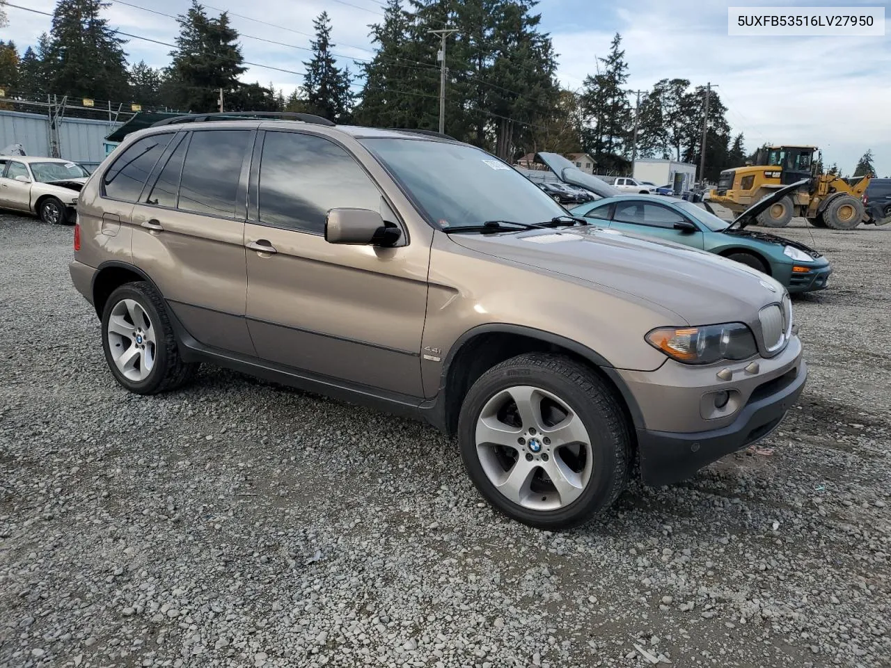 2006 BMW X5 4.4I VIN: 5UXFB53516LV27950 Lot: 77837014