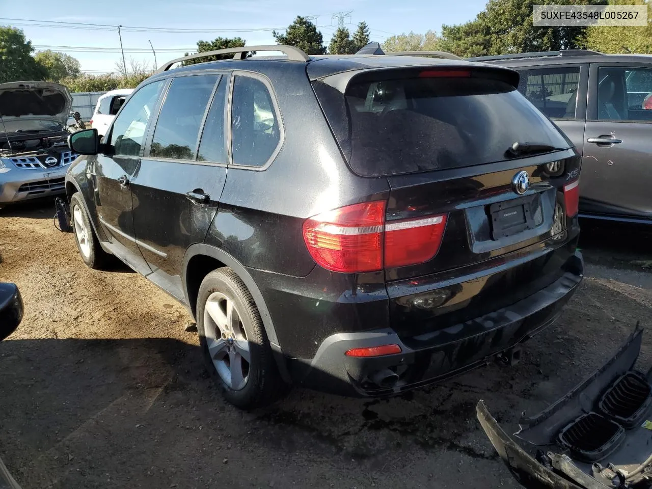 2008 BMW X5 3.0I VIN: 5UXFE43548L005267 Lot: 73585484