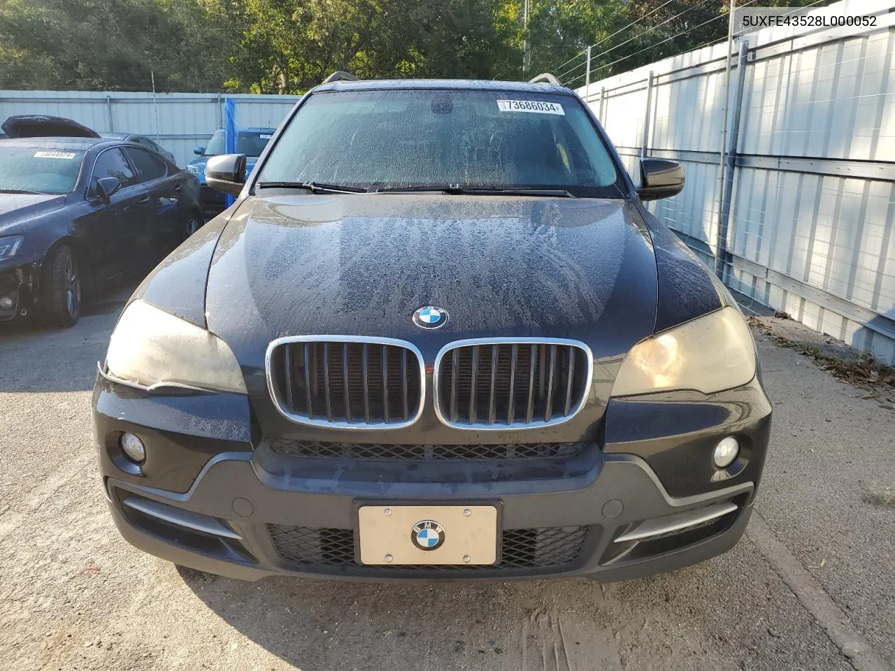 2008 BMW X5 3.0I VIN: 5UXFE43528L000052 Lot: 73686034