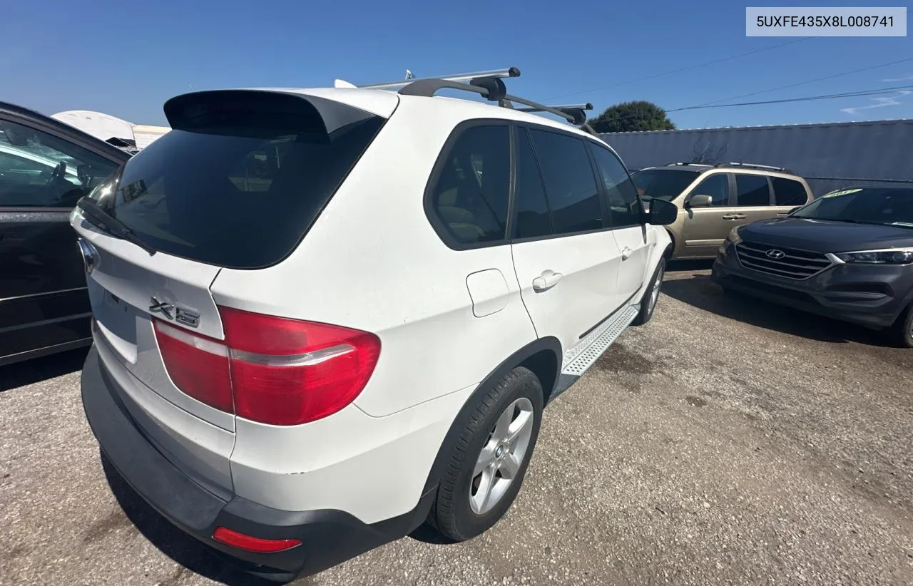 2008 BMW X5 3.0I VIN: 5UXFE435X8L008741 Lot: 76317314