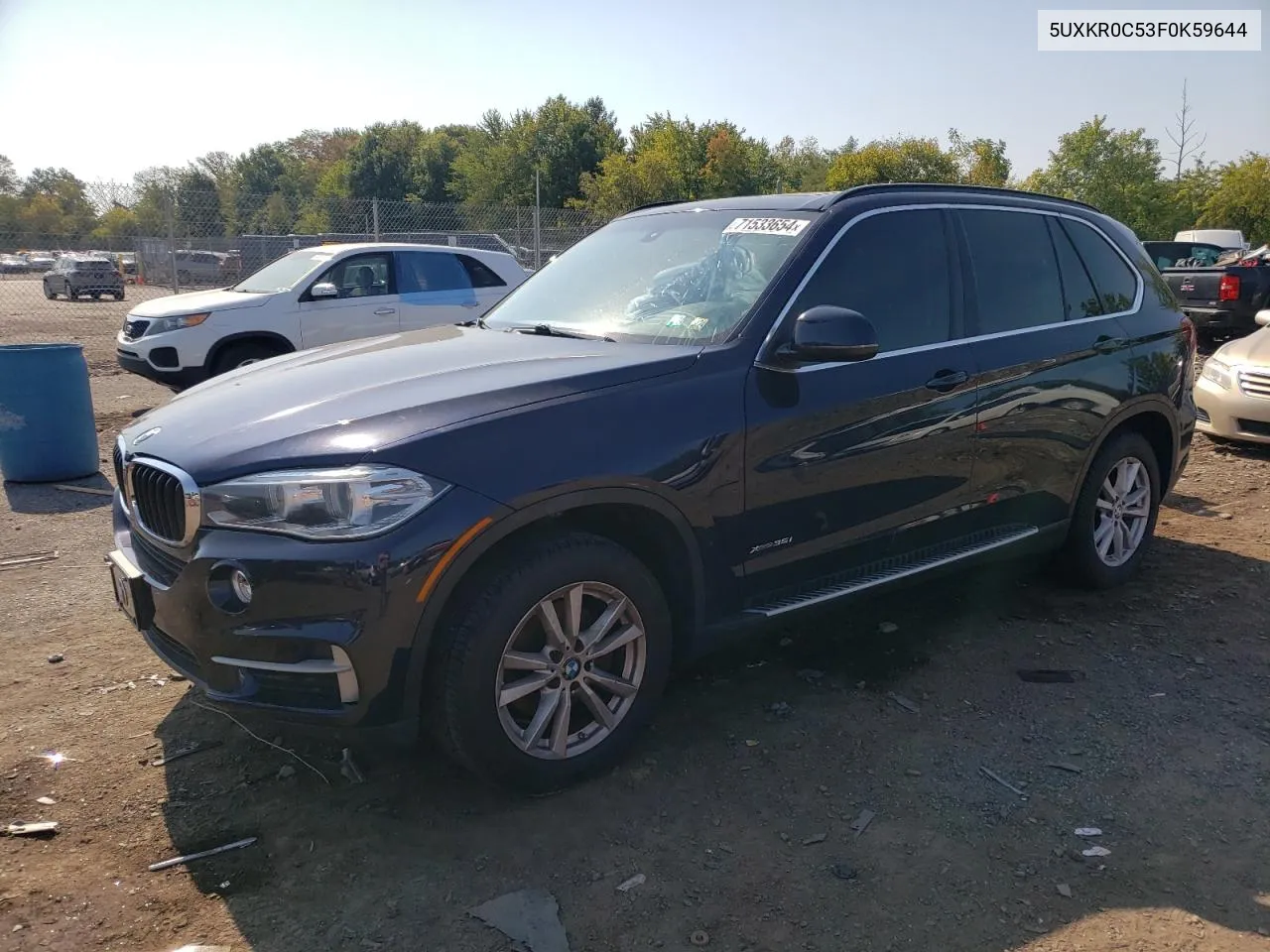 2015 BMW X5 xDrive35I VIN: 5UXKR0C53F0K59644 Lot: 71533654