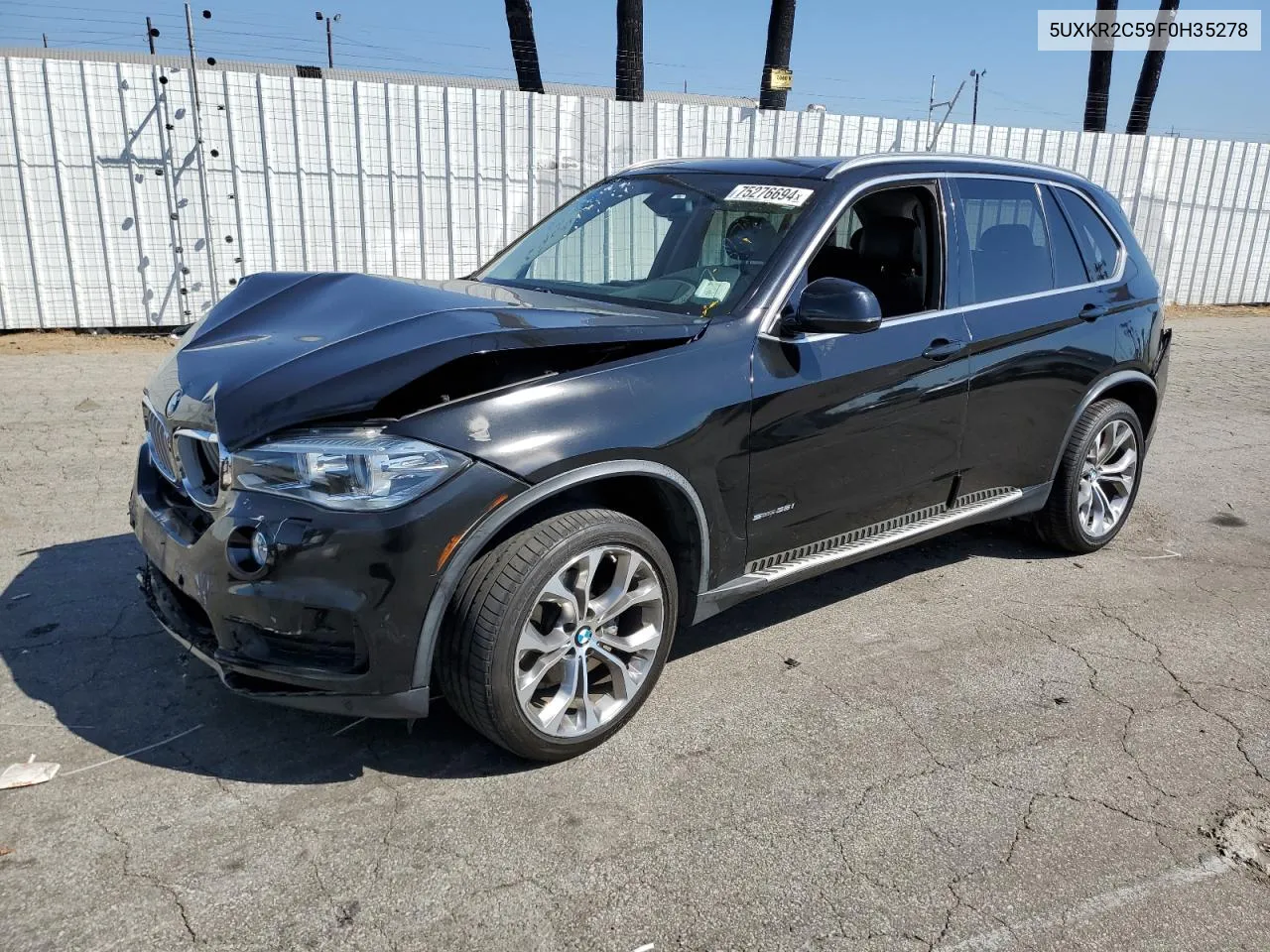 2015 BMW X5 Sdrive35I VIN: 5UXKR2C59F0H35278 Lot: 75276694