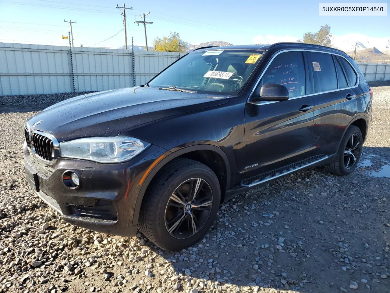 2015 BMW X5 xDrive35I VIN: 5UXKR0C5XF0P14540 Lot: 78669374