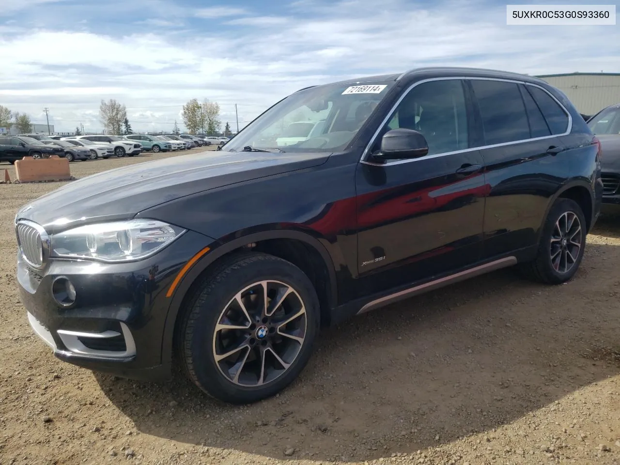 2016 BMW X5 xDrive35I VIN: 5UXKR0C53G0S93360 Lot: 72169114