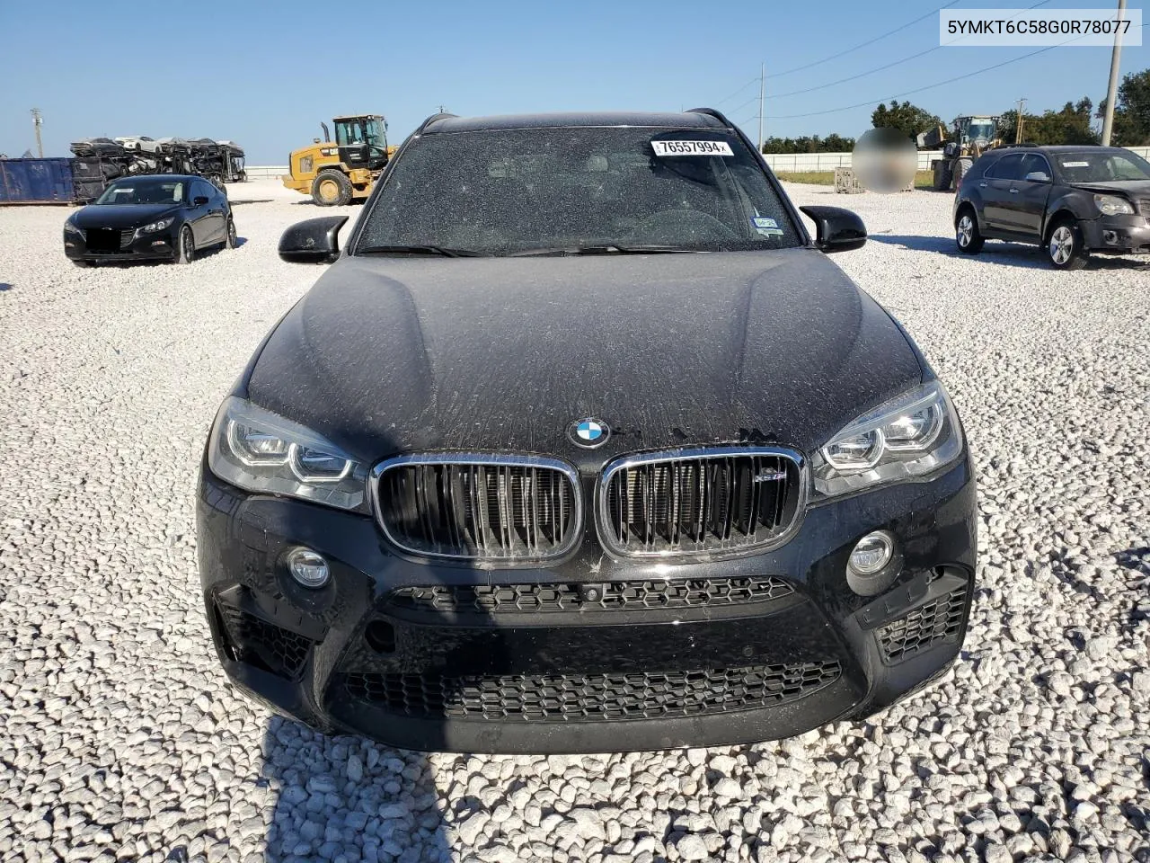 2016 BMW X5 M VIN: 5YMKT6C58G0R78077 Lot: 76557994