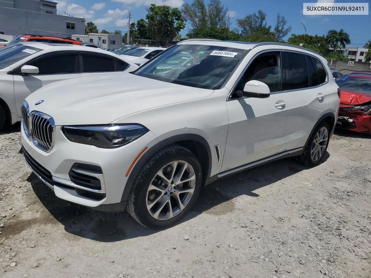 2022 BMW X5 xDrive40I VIN: 5UXCR6C01N9L92411 Lot: 60951694