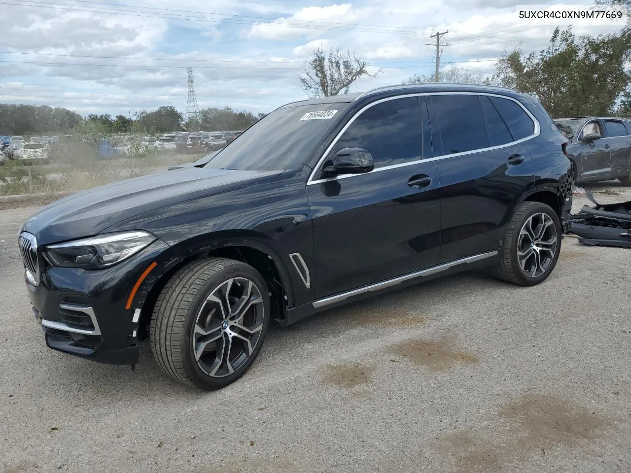 2022 BMW X5 Sdrive 40I VIN: 5UXCR4C0XN9M77669 Lot: 76664034