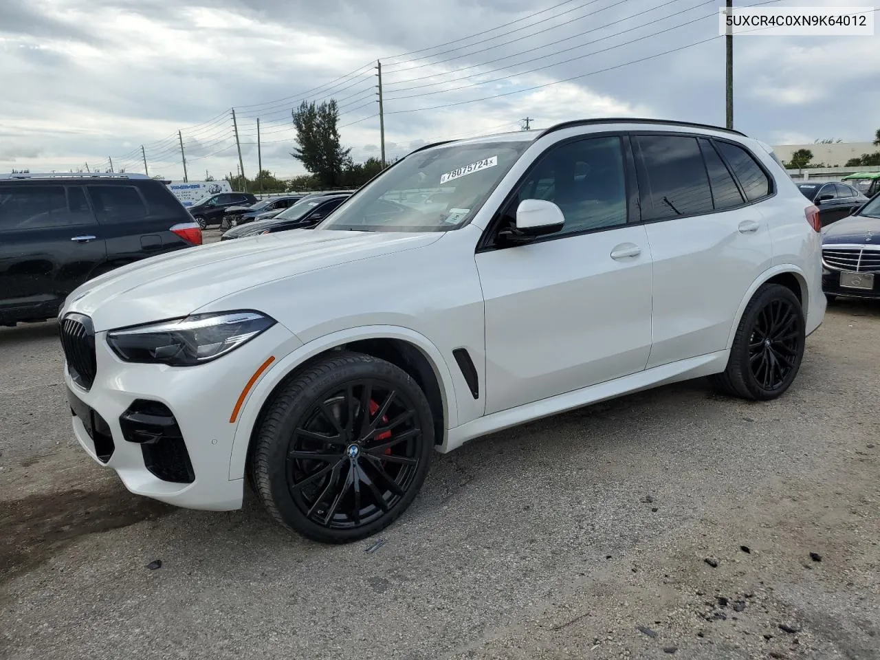 2022 BMW X5 Sdrive 40I VIN: 5UXCR4C0XN9K64012 Lot: 78075724