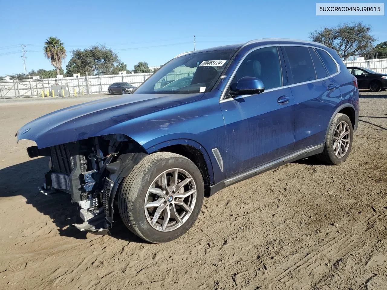 2022 BMW X5 xDrive40I VIN: 5UXCR6C04N9J90615 Lot: 80463724