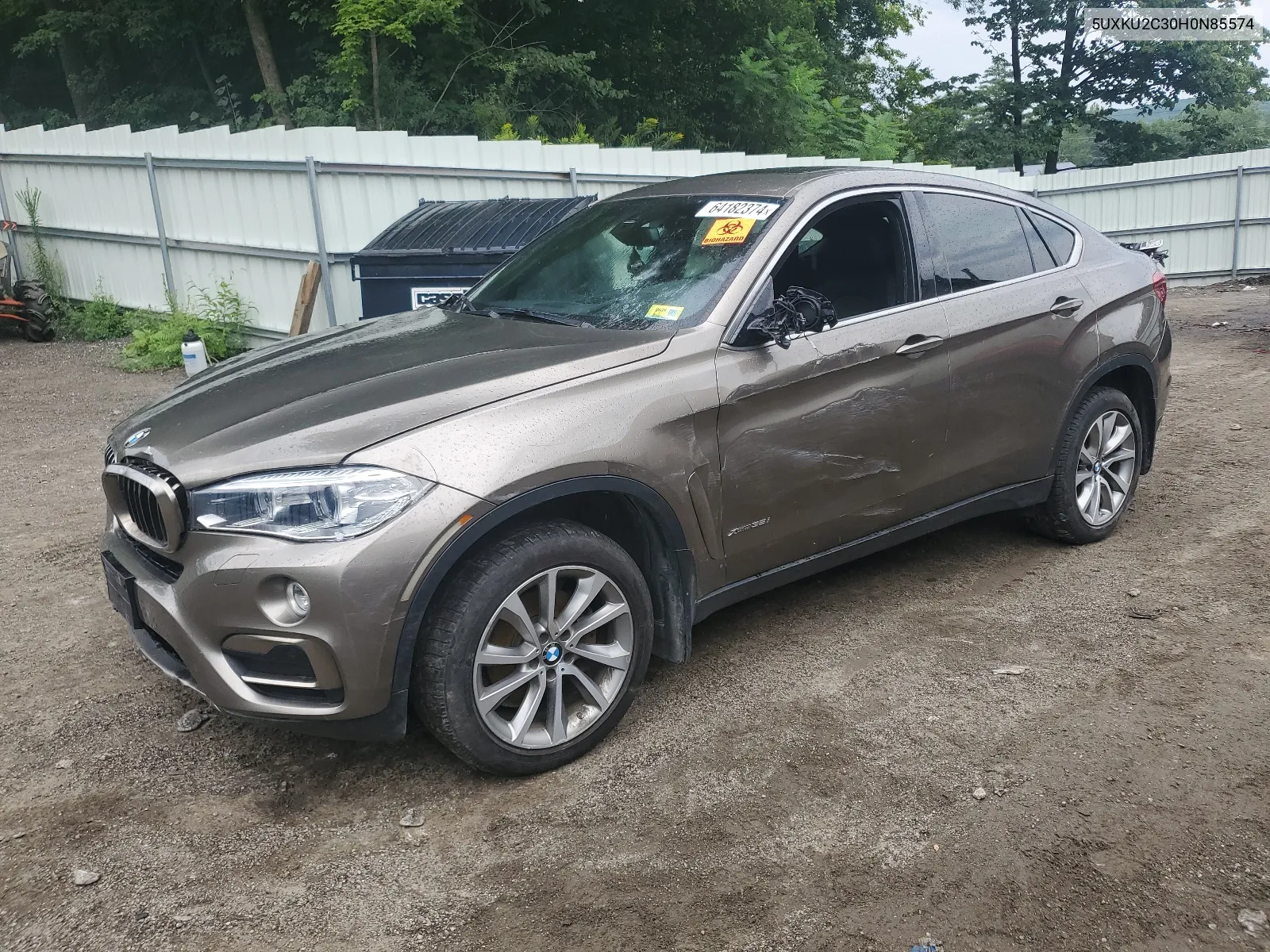 2017 BMW X6 xDrive35I VIN: 5UXKU2C30H0N85574 Lot: 64182374