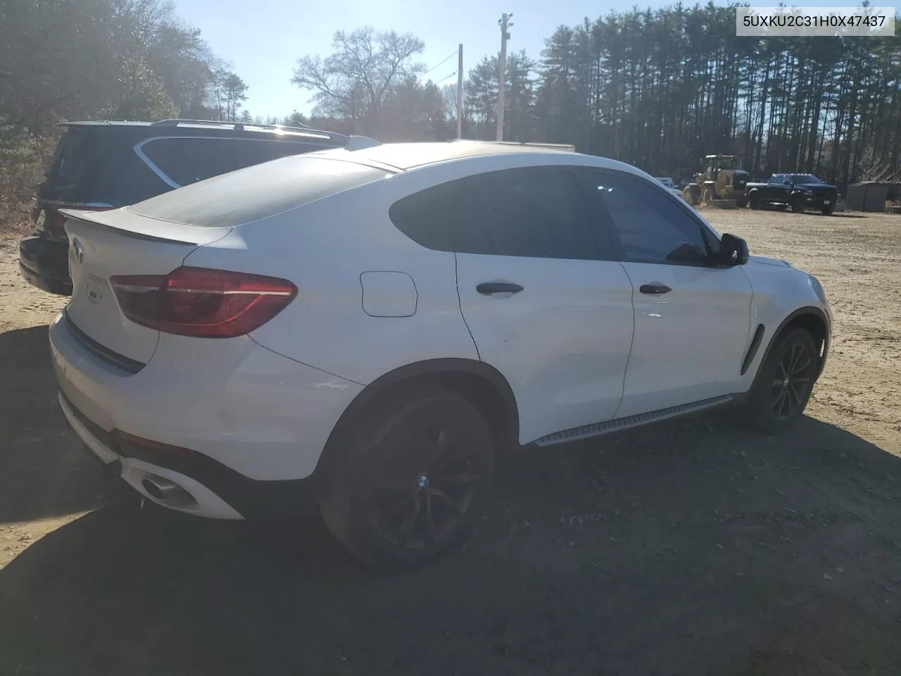 2017 BMW X6 xDrive35I VIN: 5UXKU2C31H0X47437 Lot: 80047644