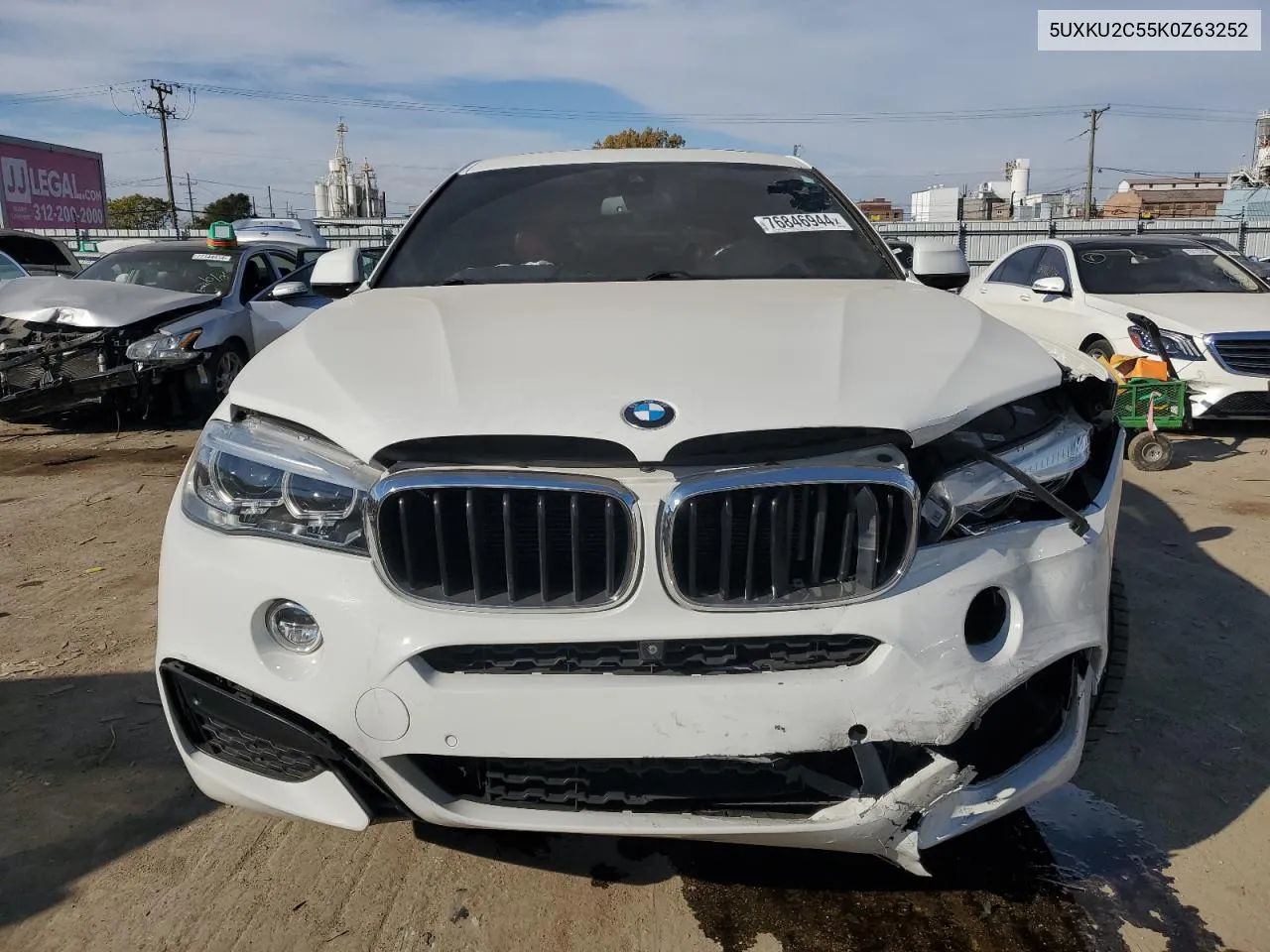 2019 BMW X6 xDrive35I VIN: 5UXKU2C55K0Z63252 Lot: 76846944