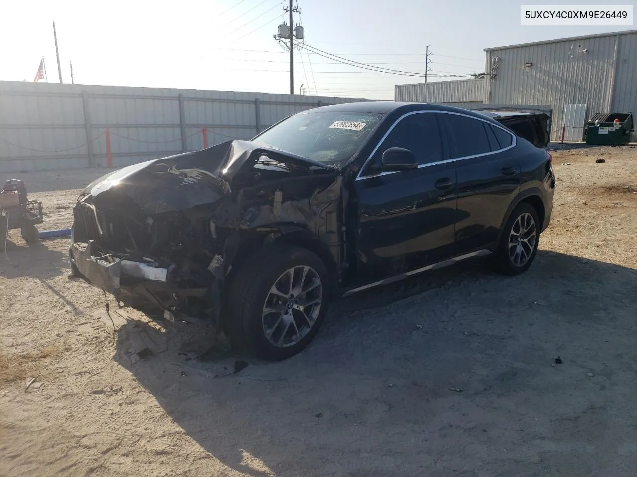 2021 BMW X6 Sdrive 40I VIN: 5UXCY4C0XM9E26449 Lot: 53982854