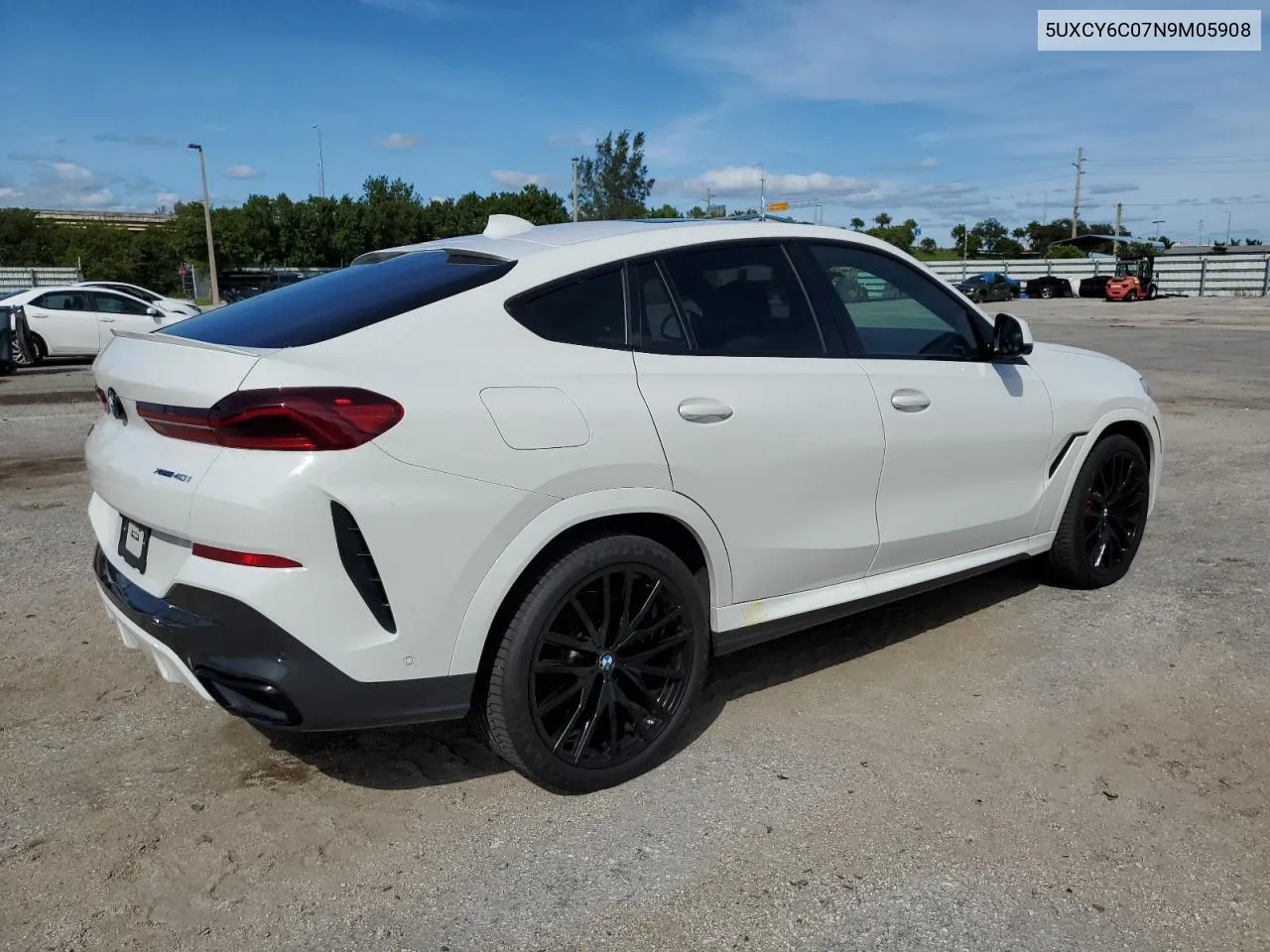 2022 BMW X6 xDrive40I VIN: 5UXCY6C07N9M05908 Lot: 75696284