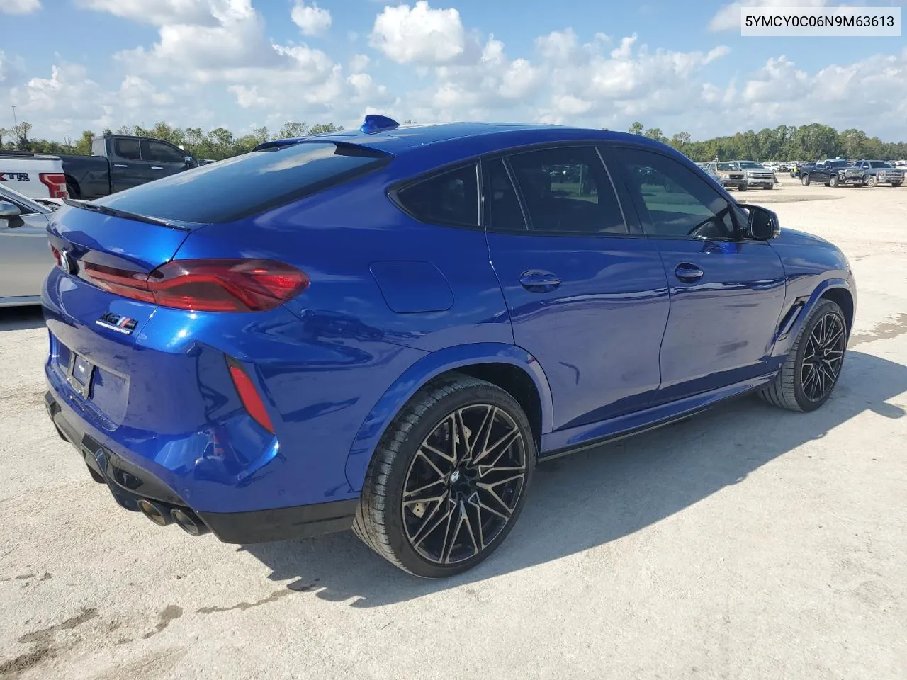 2022 BMW X6 M VIN: 5YMCY0C06N9M63613 Lot: 80464644