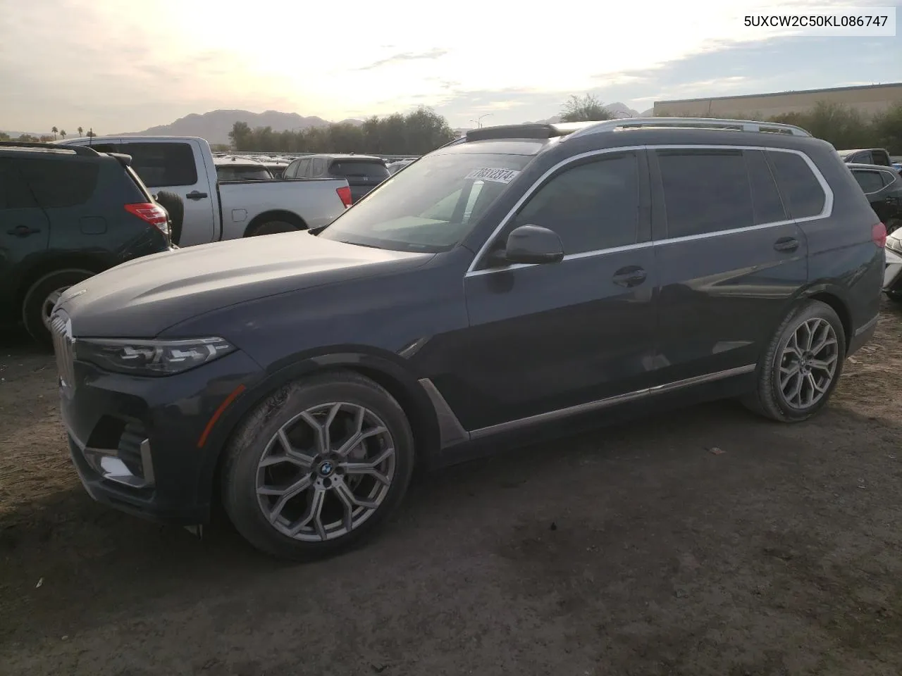 2019 BMW X7 xDrive40I VIN: 5UXCW2C50KL086747 Lot: 78312374