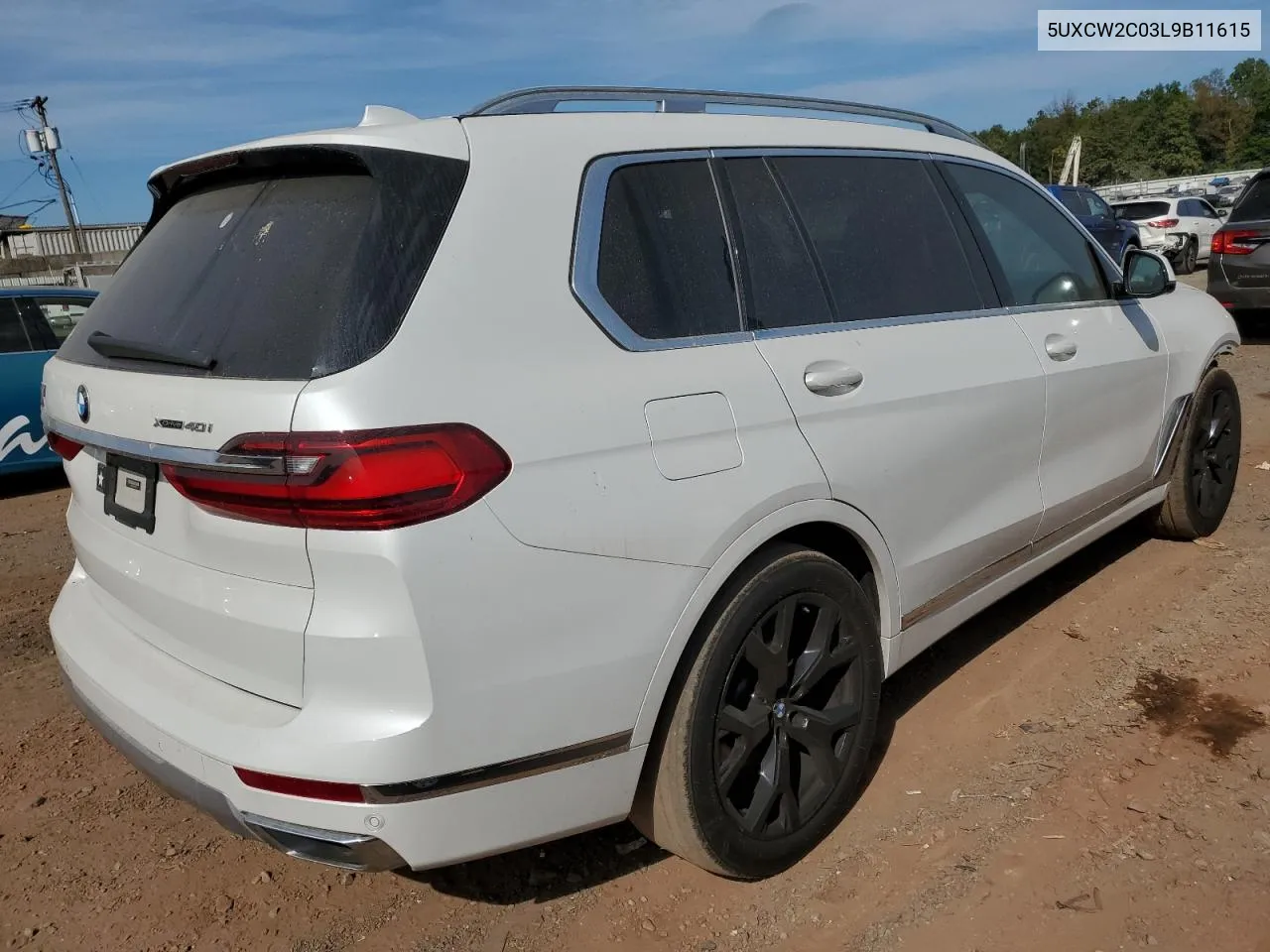 2020 BMW X7 xDrive40I VIN: 5UXCW2C03L9B11615 Lot: 70298374