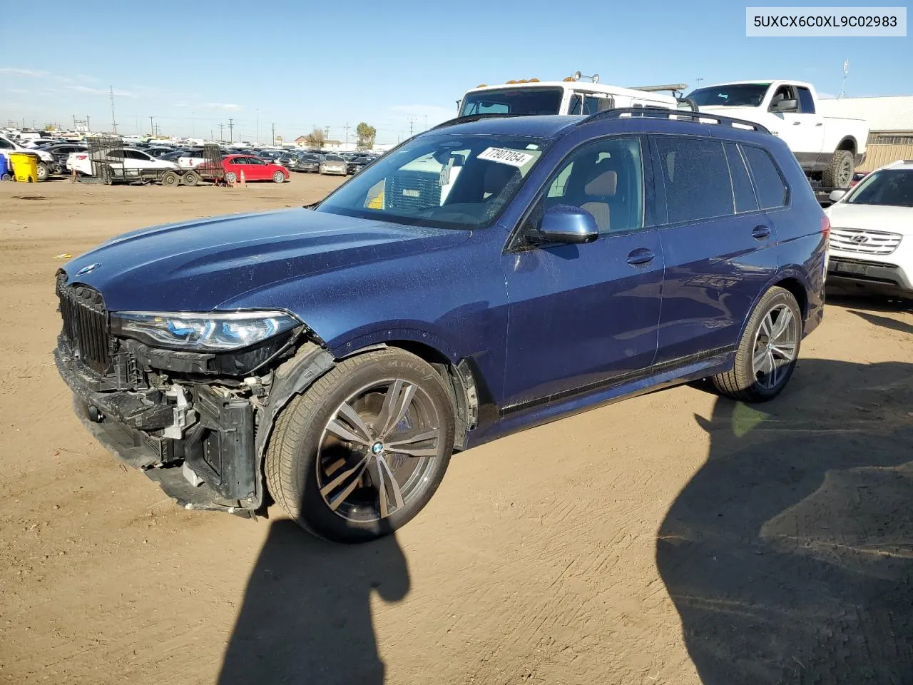 2020 BMW X7 M50I VIN: 5UXCX6C0XL9C02983 Lot: 77907054