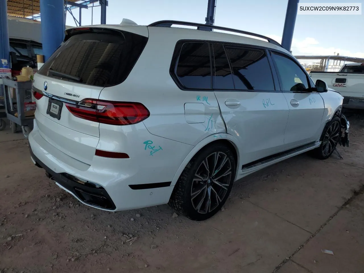 2022 BMW X7 xDrive40I VIN: 5UXCW2C09N9K82773 Lot: 73050664