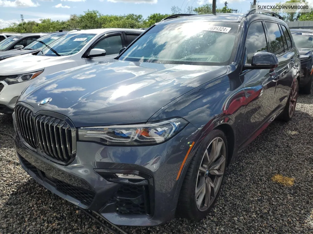 2022 BMW X7 M50I VIN: 5UXCX6C09N9M80080 Lot: 73699324