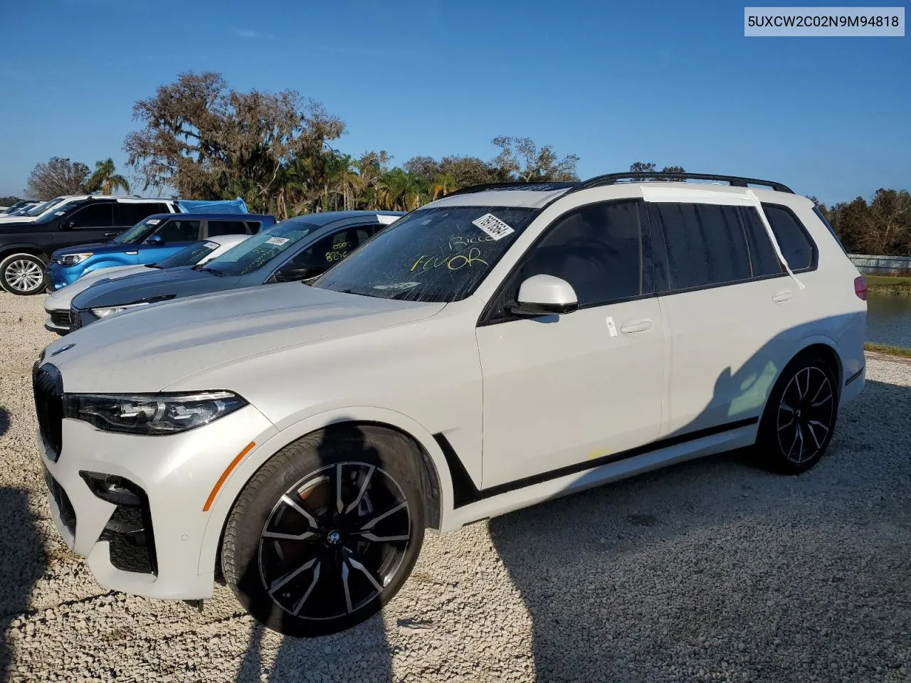 2022 BMW X7 xDrive40I VIN: 5UXCW2C02N9M94818 Lot: 76978564