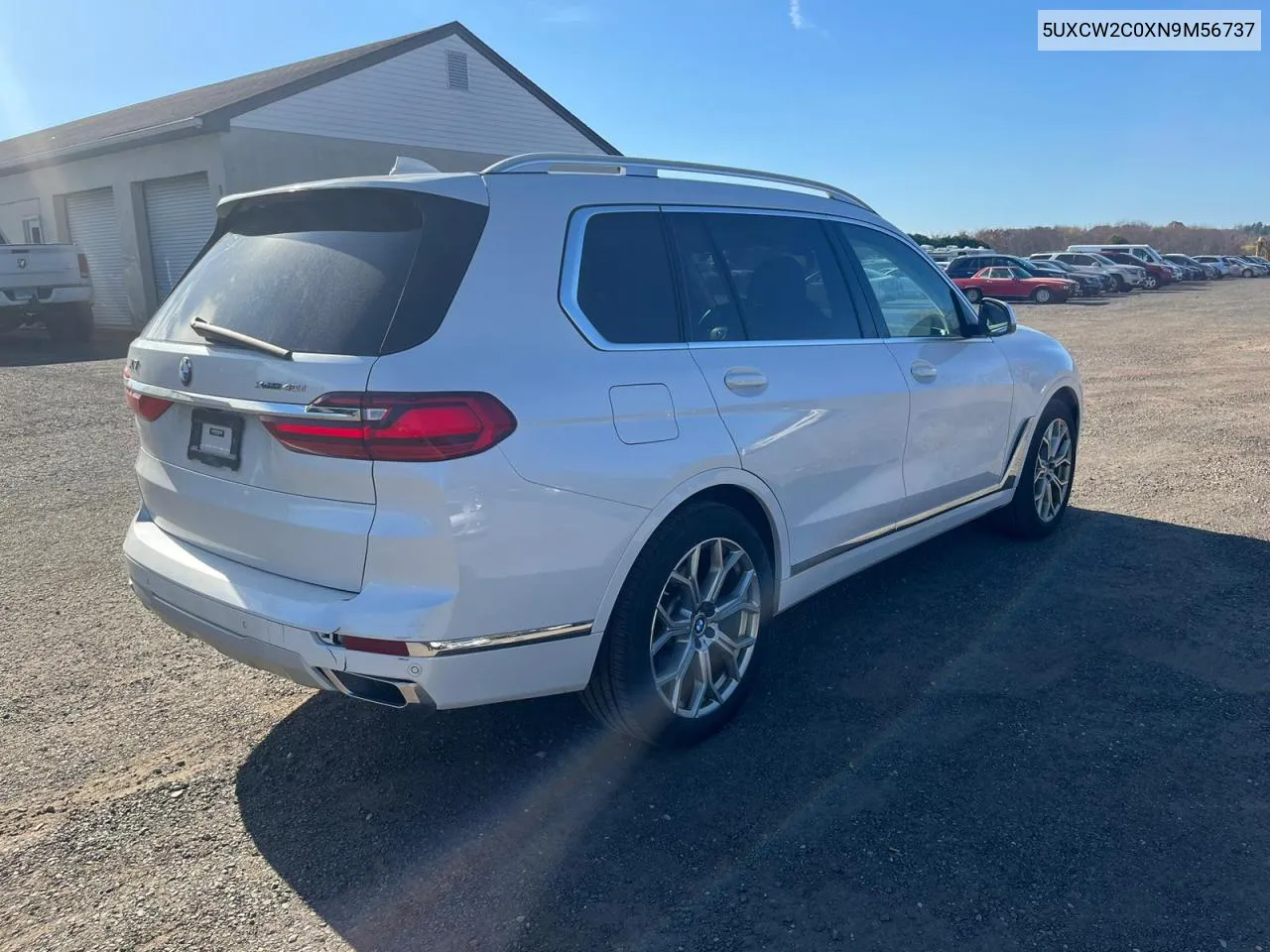 2022 BMW X7 xDrive40I VIN: 5UXCW2C0XN9M56737 Lot: 79911344