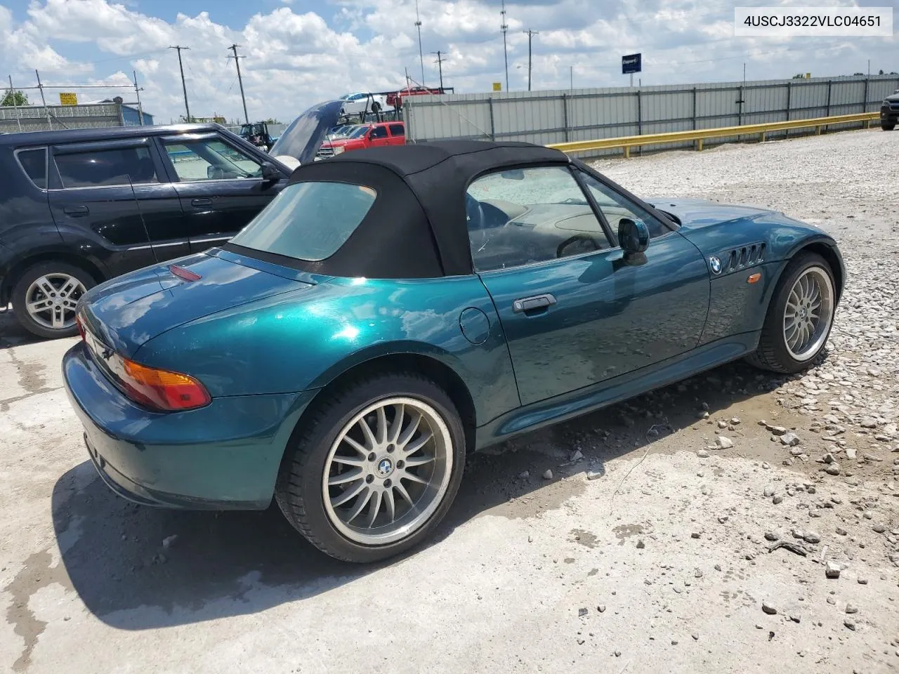 1997 BMW Z3 2.8 VIN: 4USCJ3322VLC04651 Lot: 60301784