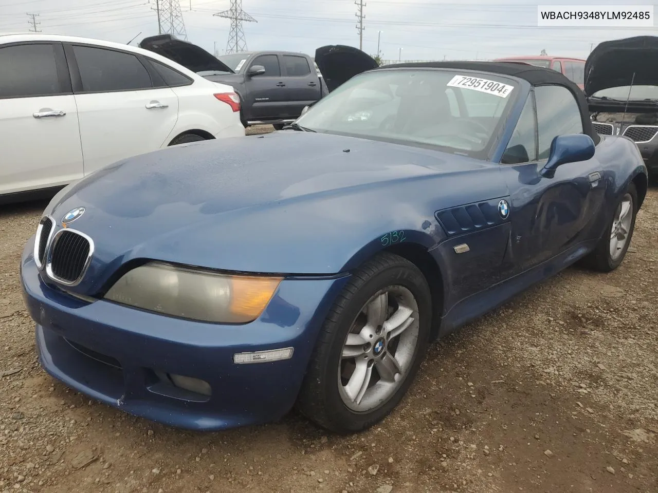 2000 BMW Z3 2.3 VIN: WBACH9348YLM92485 Lot: 72951904