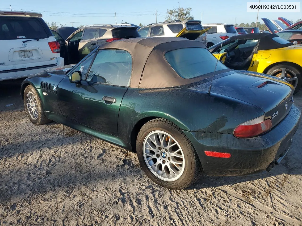 2000 BMW Z3 2.3 VIN: 4USCH9342YLG03581 Lot: 75429884