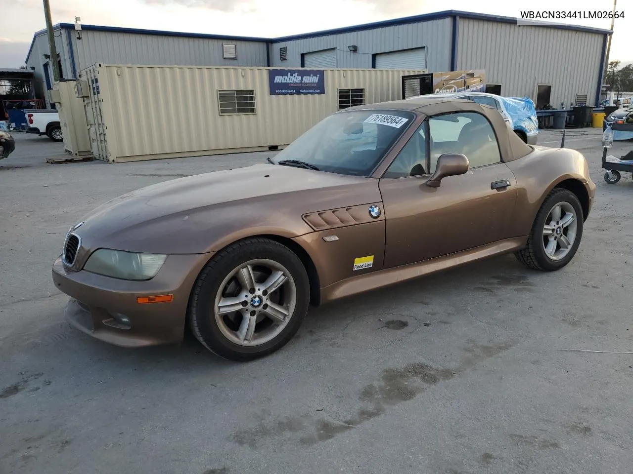 2001 BMW Z3 2.5 VIN: WBACN33441LM02664 Lot: 76189564