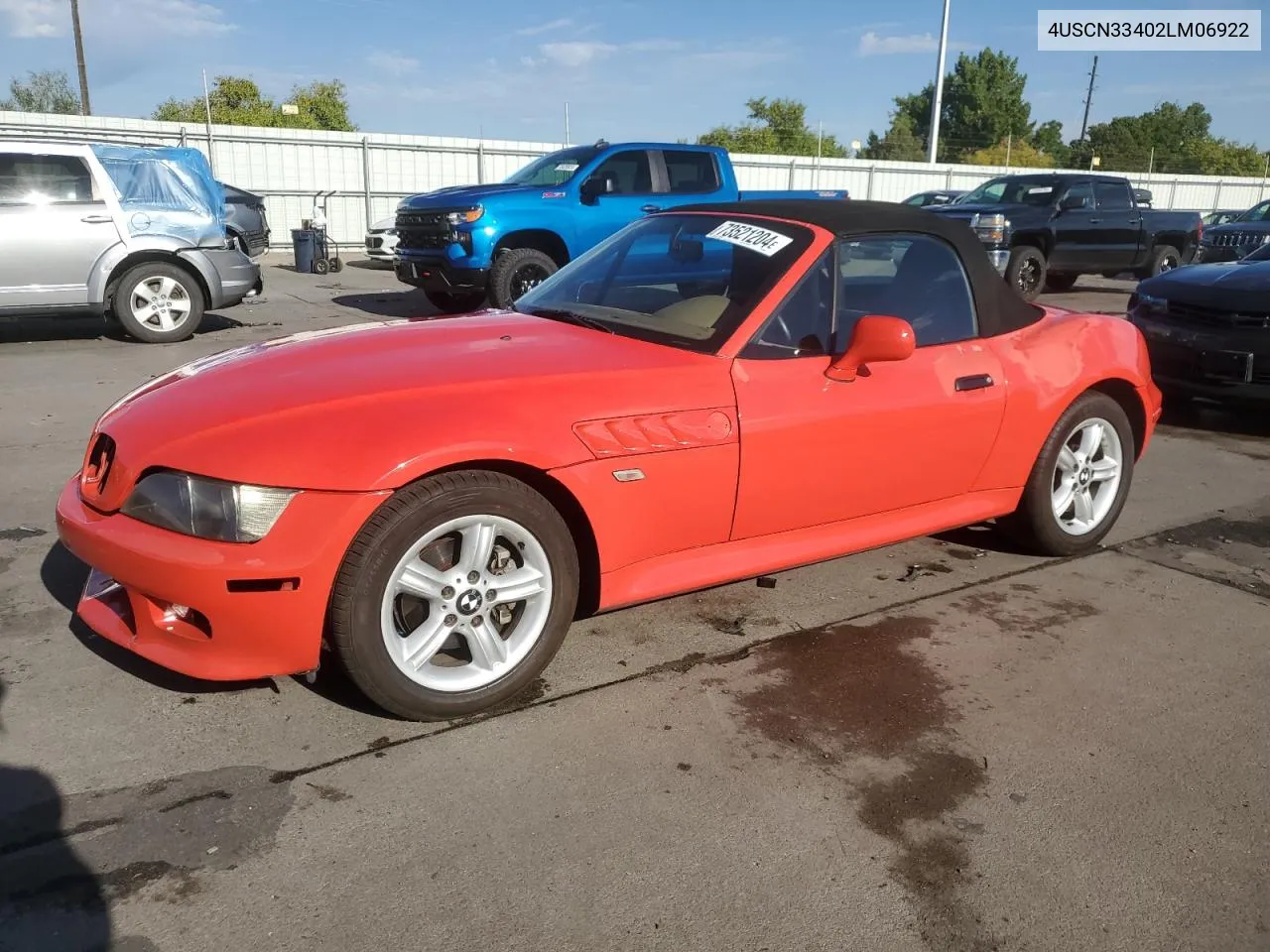 2002 BMW Z3 2.5 VIN: 4USCN33402LM06922 Lot: 73521204