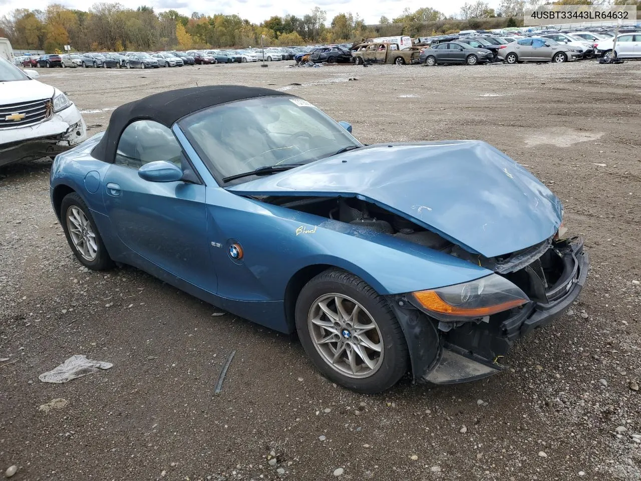 2003 BMW Z4 2.5 VIN: 4USBT33443LR64632 Lot: 73790844