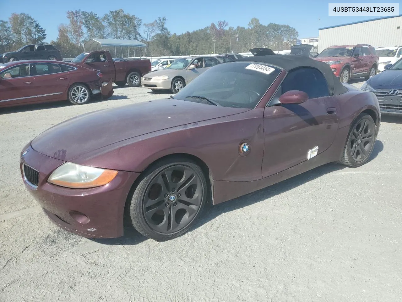 2003 BMW Z4 3.0 VIN: 4USBT53443LT23685 Lot: 77084454